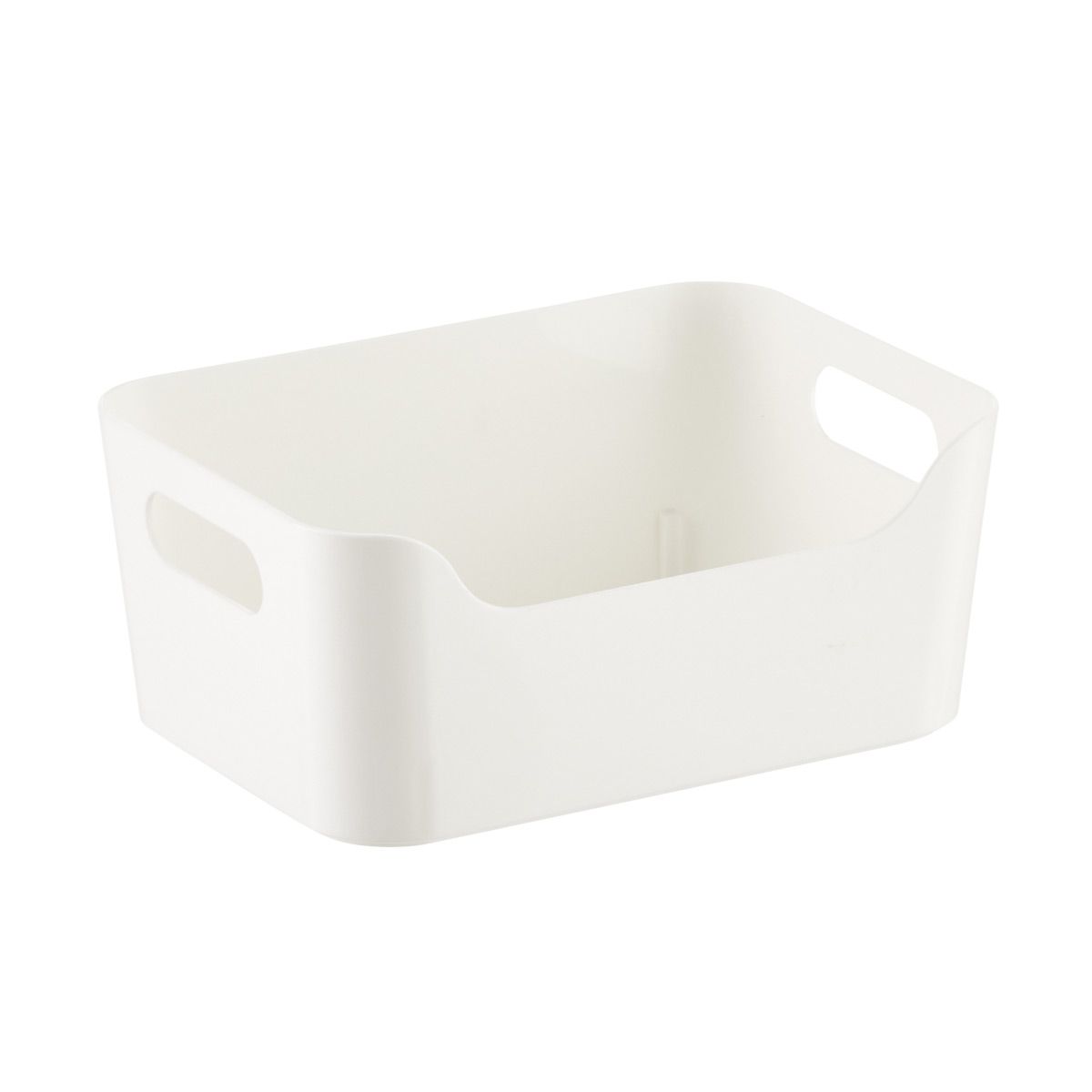 X-Small Plastic Storage Bin w/ Handles White | The Container Store