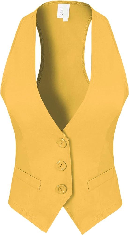 Design by Olivia Women's Dressy Casual Versatile Racerback Vest Tuxedo Suit Waistcoat | Amazon (US)