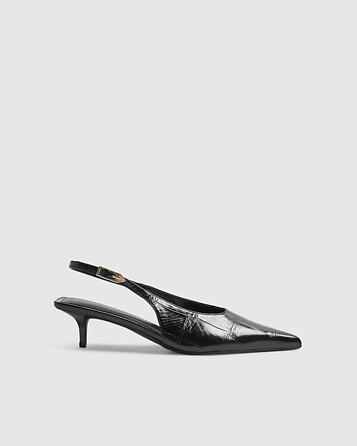 Black Point Slingback Court Heels | River Island UK & IE