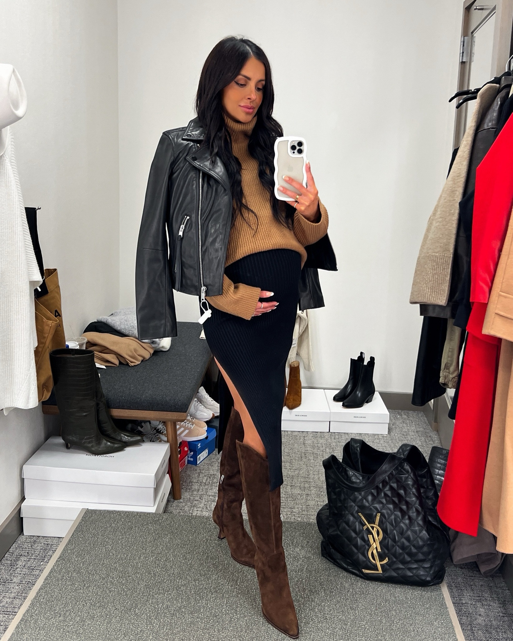 Nordstrom anniversary sale outfit / NSALE style picks
AllSaints leather jacket 
Treasure & bond camel skirt 
Topshop knit skirt
Dolce vita suede knee high boots 

#LTKSeasonal #LTKxNSale #LTKFindsUnder100