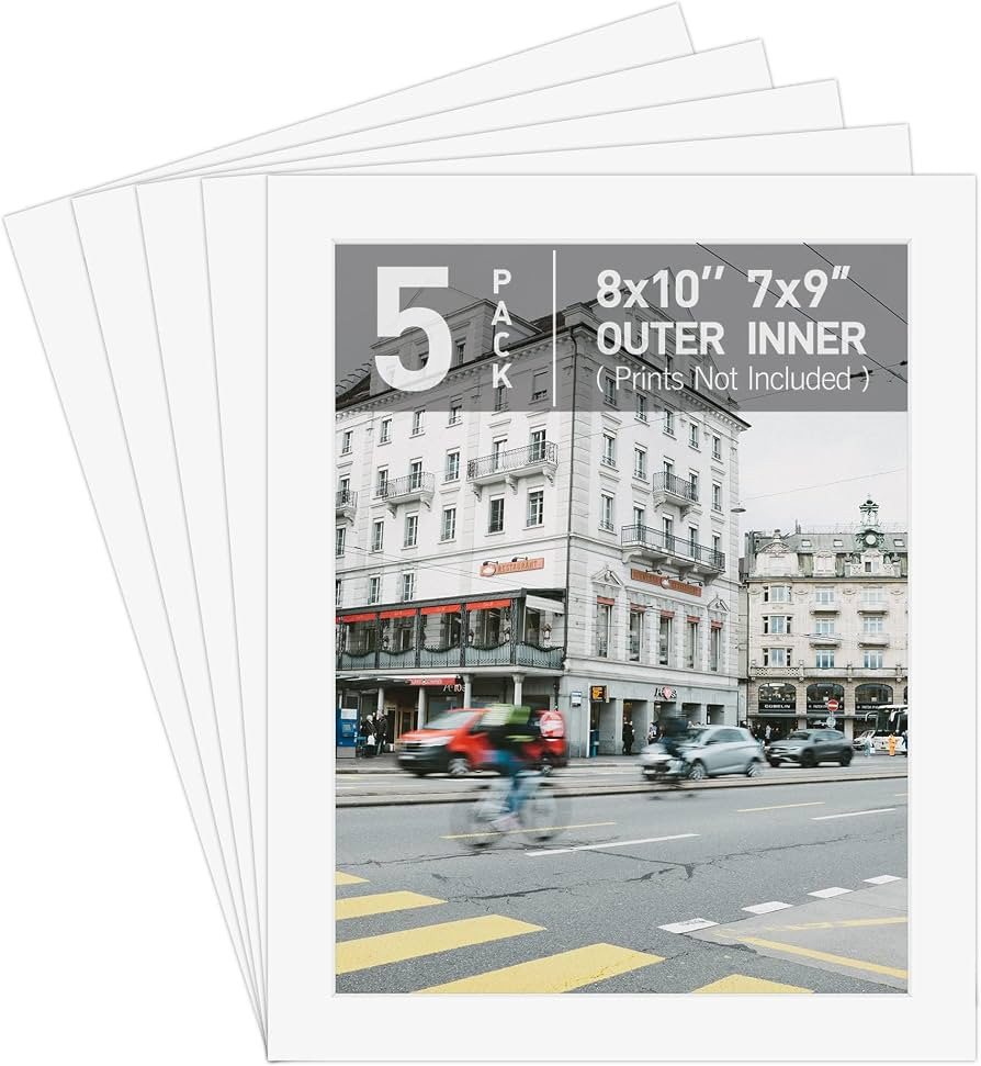 Golden State Art, 5 Pack 8x10 White Picture Mat for 7x9 Photos | Amazon (US)