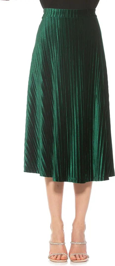 Alania Pleated Velvet Midi Skirt | Nordstrom Rack