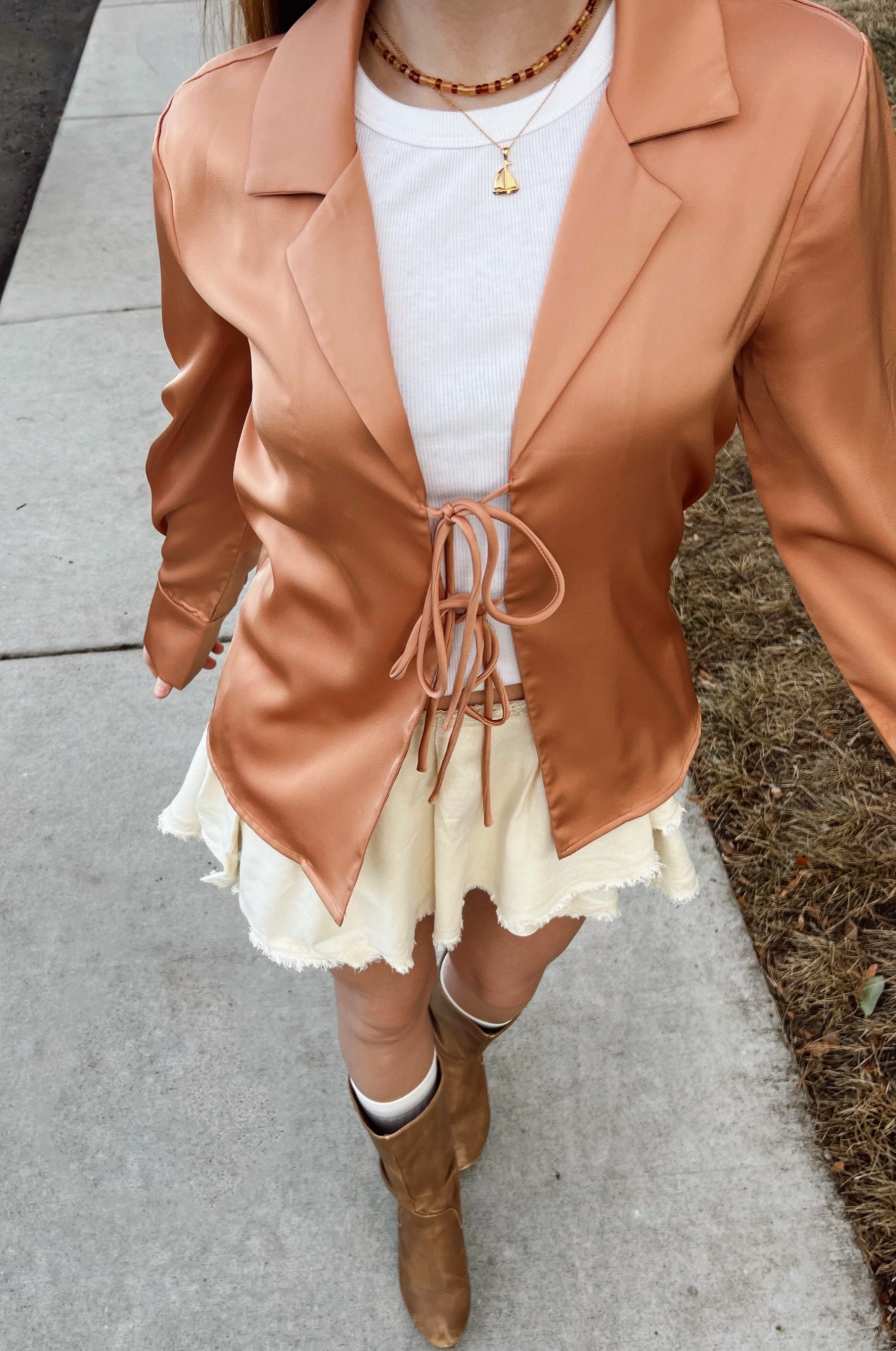 Spring outfit with blouse from The Hyve Boutique! Linked similar pieces! Sail Boat necklace is my fave. Pricey but last forever! 

#LTKootd #LTKSpringSale #LTKSeasonal