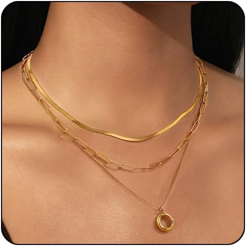 Elegance 11 designs Gold Plated Heart Pendant Necklaces for Women,Dainty Layered Choker Waterproo... | Amazon (US)