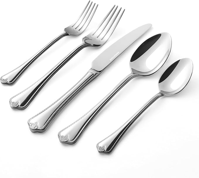 KINGSTONE Silverware Set, 20-piece 18/10 Stainless Steel Flatware Set Cutlery Set for 4, for Kitc... | Amazon (US)