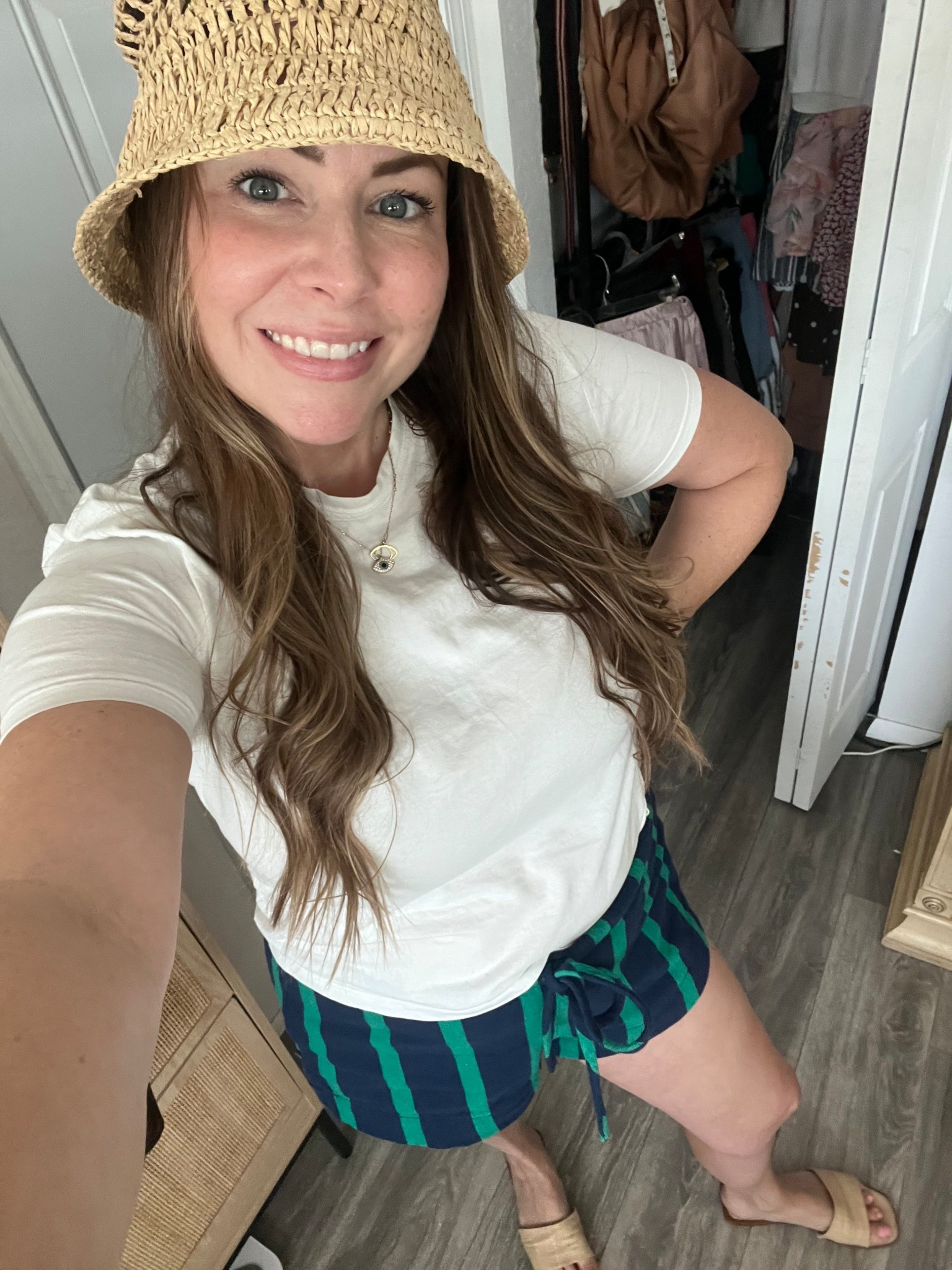 Free people shorts 
White tee
Bucket hat 
Spring outfit
Summer outfit 
Sandals
Rattan slides 
Casual outfit 




#LTKMidsize #LTKmomlife #LTKootd