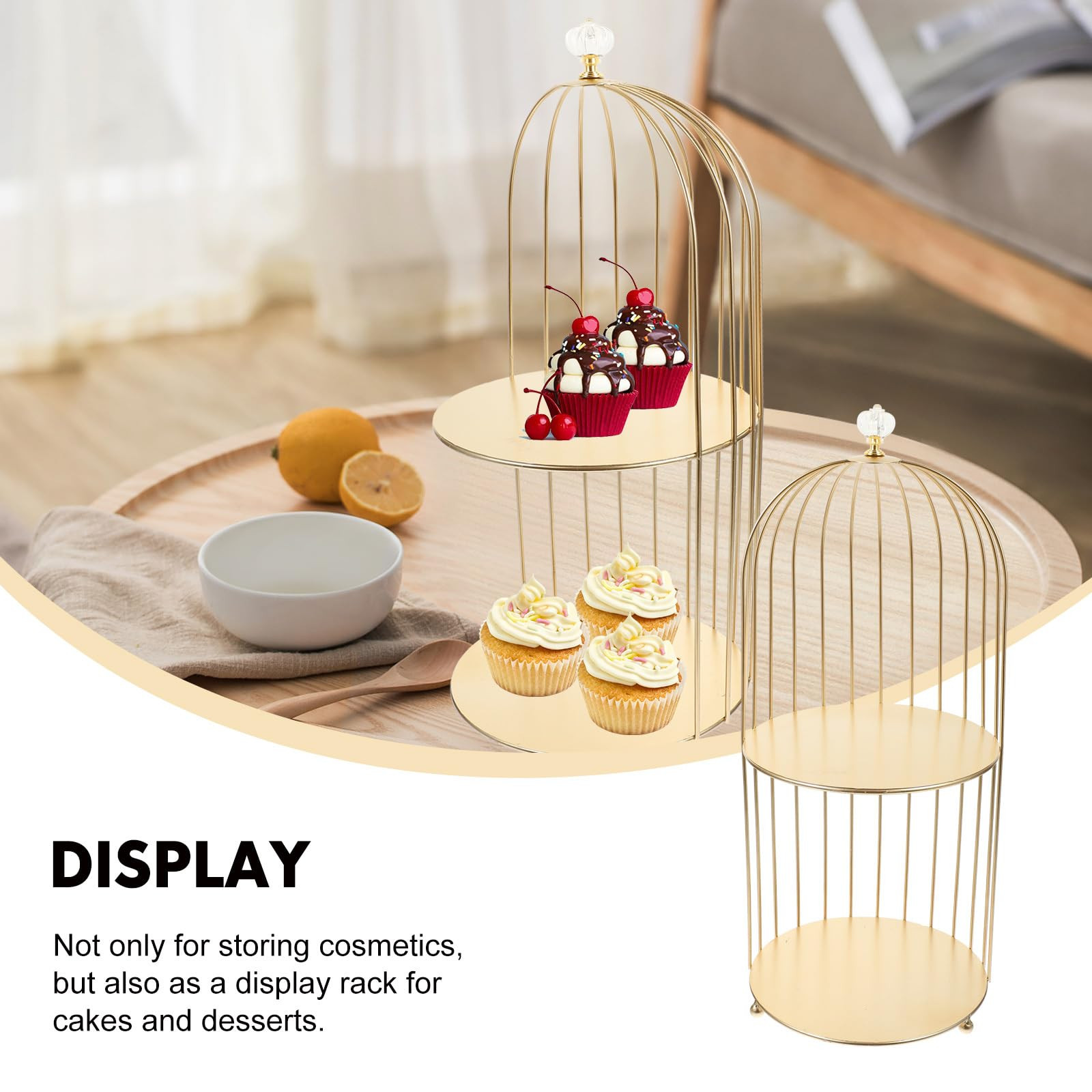 DOITOOL Bird Cage Cake Stand Dessert Display Stands 2 Tier Serving Stand Multi- Function Storage ... | Amazon (US)