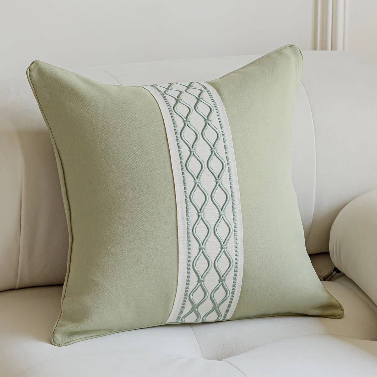 Jayde Square Throw Pillow - Sage Green | Wayfair North America