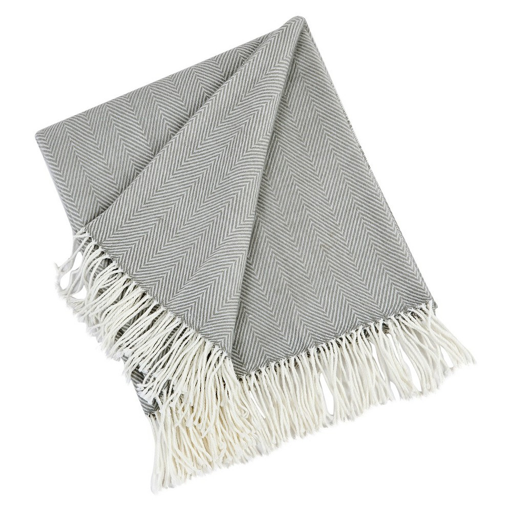 Gray Herringbone Throw (50""X60""), Adult Unisex | Target