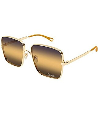 Chloe Women's Aly Bold 61mm Gradient Square Sunglasses - Shiny Endura Gold/Yellow | Dillard's