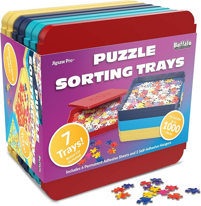 Buffalo Games Puzzle Sorting Trays for Adults, Puzzle Tray Storage, 7 Pc | Up to 1000 Pieces Sort... | Amazon (US)