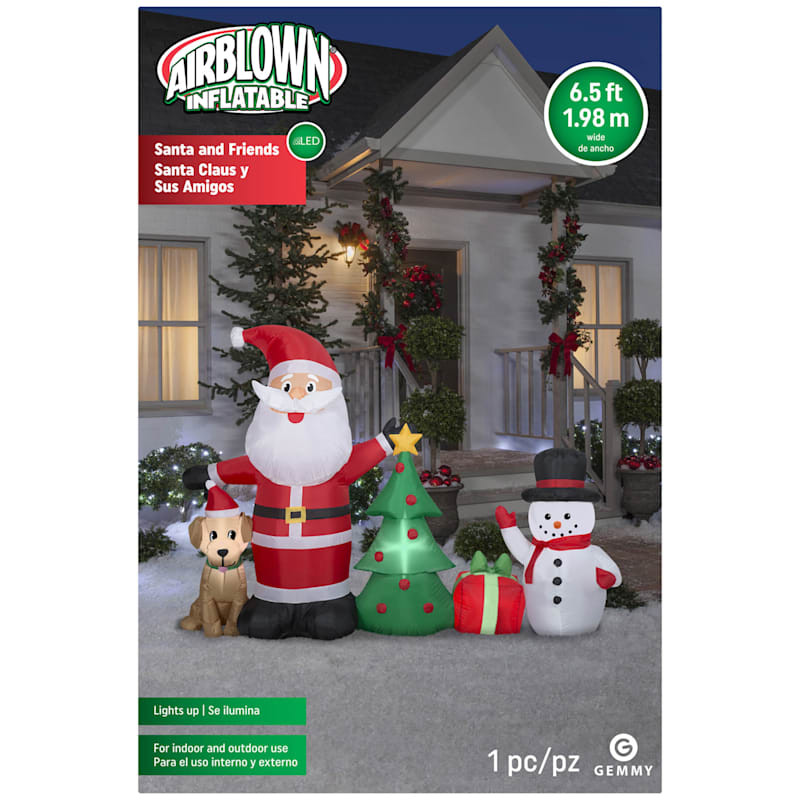 Inflatable Santa, Snowman, Dog & Tree, 5' | At Home