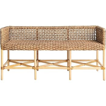 Creative Co-Op Boho Woven Rattan and Bamboo Entryway, Natural Bench | Amazon (US)