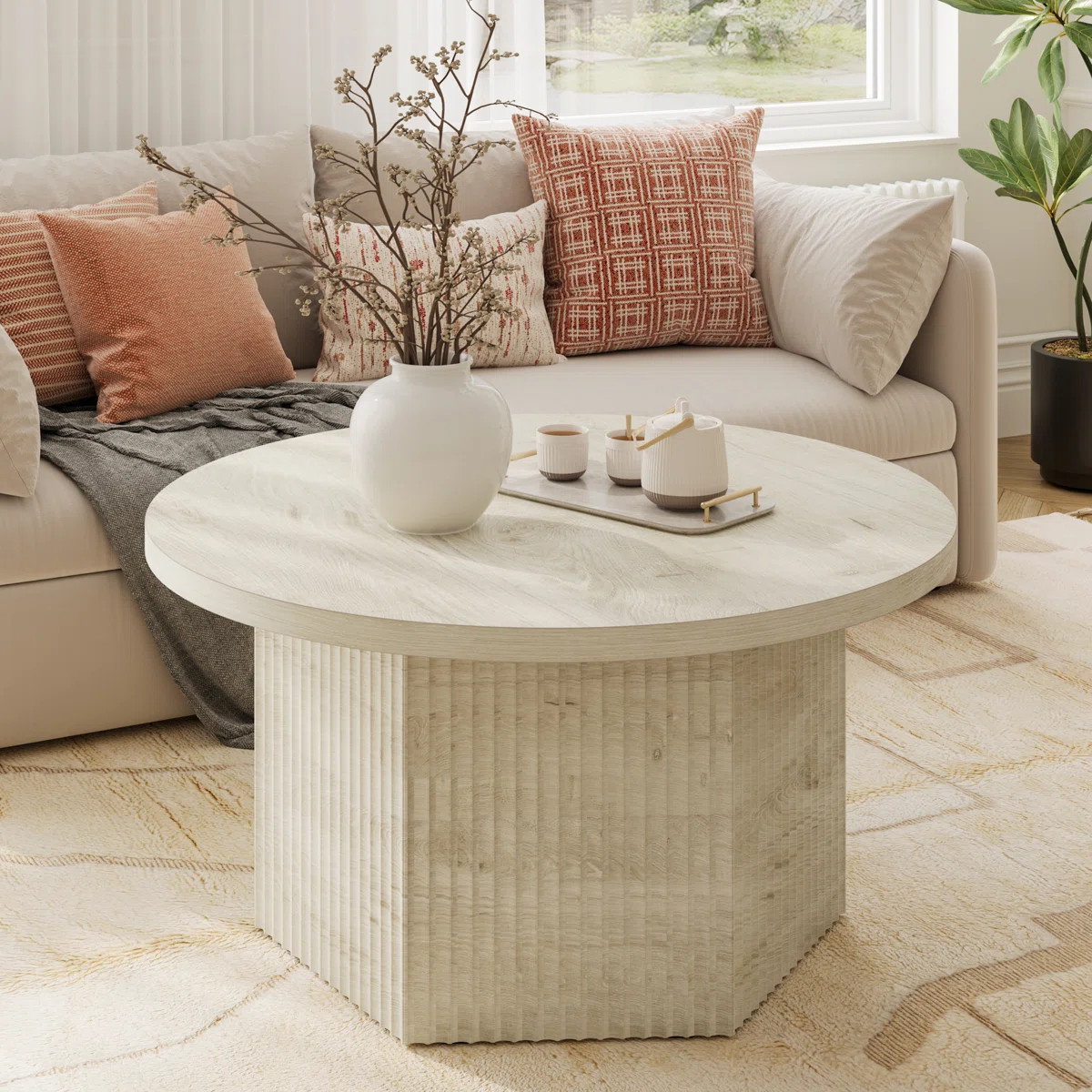 Torron Lift Top Round Coffee Table with Drum Base | Wayfair North America