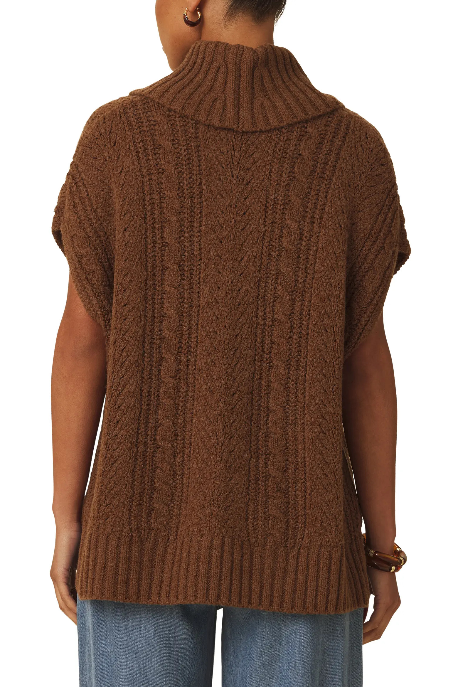 Rosalina Cable Stitch Short Sleeve Turtleneck Sweater (Women) | Nordstrom | Nordstrom