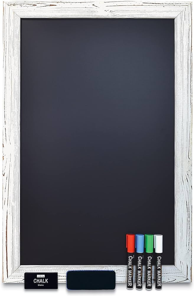 Better Office Products Magnetic Wall Chalkboard, X Large Size 20" x 30", Rustic Wood Frame, Chalk... | Amazon (US)