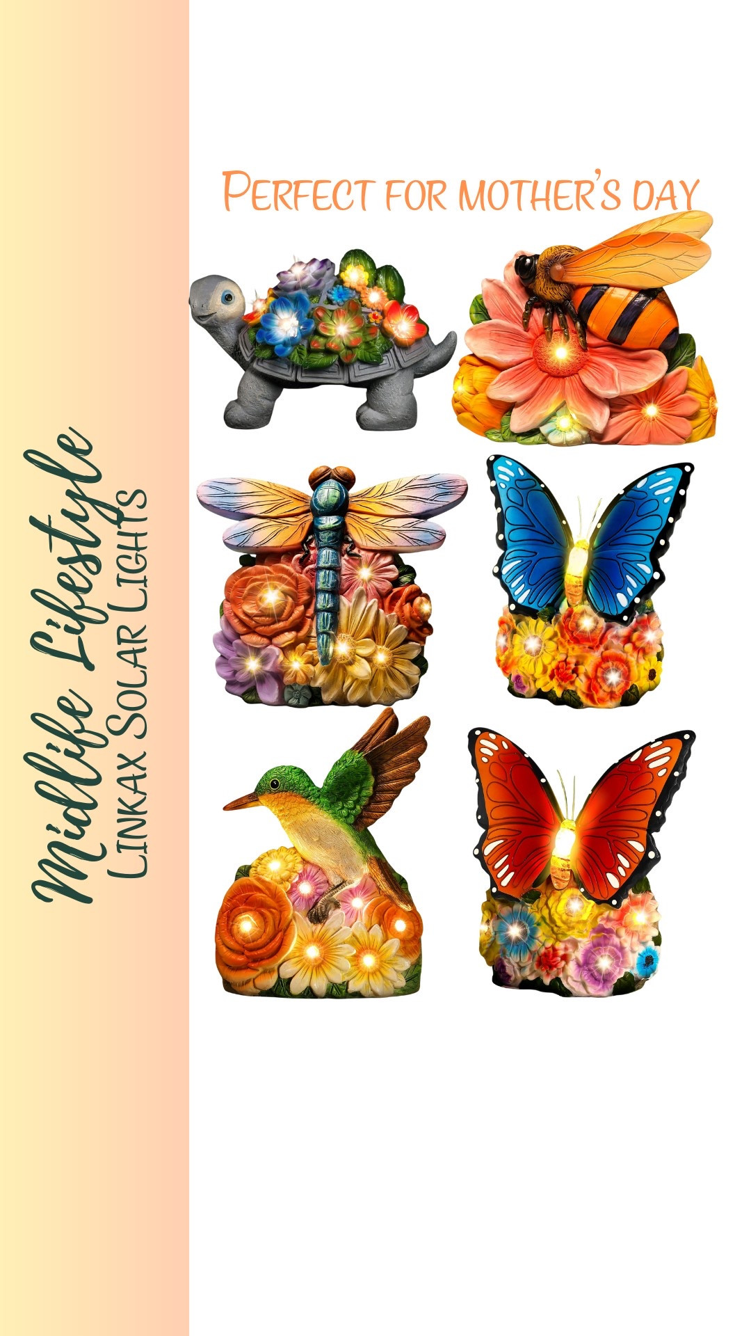 Brighten up Mom’s day with these beautiful Solar Lights! 🦋🌸 

Perfect for Mother’s Day, birthdays, or just because—this outdoor garden decor adds a magical touch to any yard or patio. 

A beautiful gift for the special women in your life! 💖 

#MothersDayGifts #GardenDecor #OutdoorStyle #GiftIdeasForHer

#LTKHome #LTKFindsUnder50