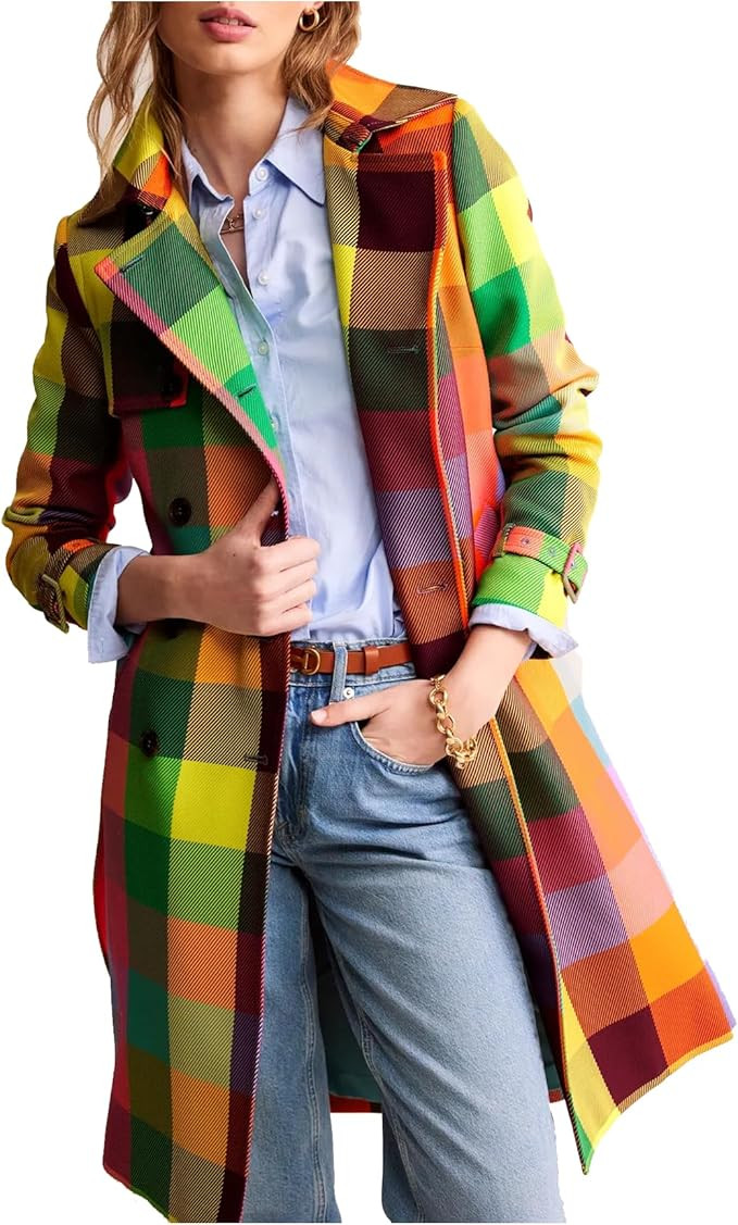 Women's Winter Double Breasted Peacoat Long Sleeve Notch Lapel Midi Long Winter Trench Coat with ... | Amazon (US)