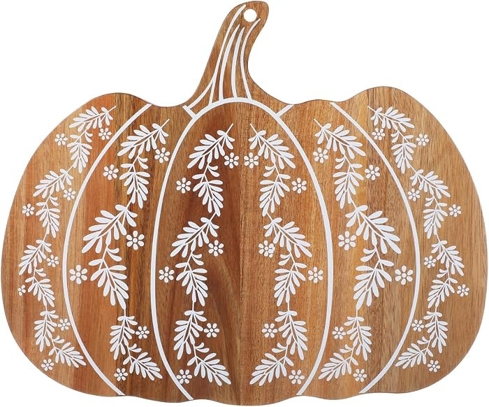 Pumpkin Shaped Cutting Board, Acacia Wood Serving Board | Amazon (US)