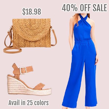 This 100% linen halter jumpsuit in the color cobalt is such a stylish outfit for an evening out on the town. It is also available in a gorgeous cocoa color. Get it now while it is on sale for 40% off  

#LTKMidsize #LTKSaleAlert #LTKOver40