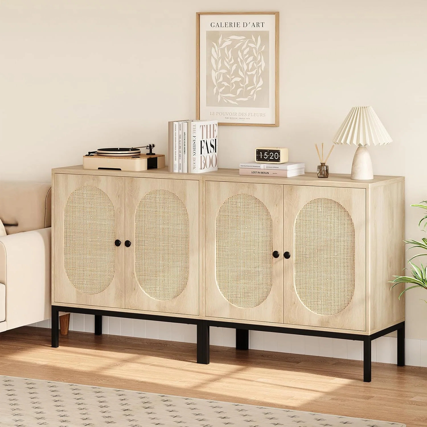 Rattan Buffet Storage Cabinet, Natural Sideboard Cabinet With Adjustable Shelves, Accent Wooden S... | Wayfair North America