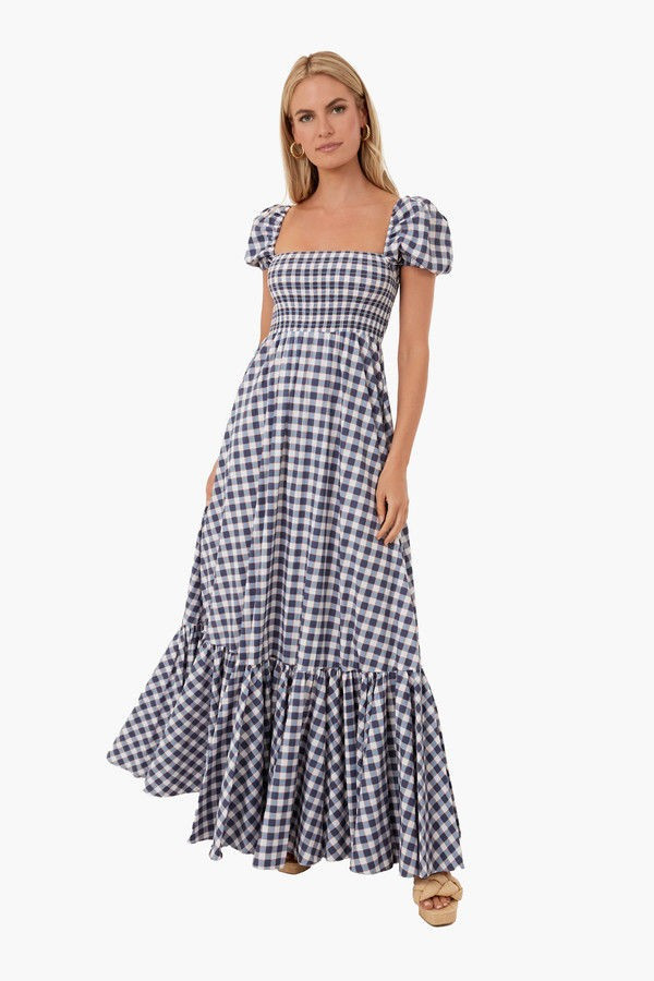 Slate Check Plaid Gianna Maxi Dress | Tuckernuck (US)