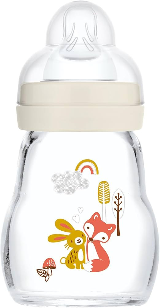 MAM Feel Good Slow Flow Premium Glass Bottle, Easy Switch Between Breast and Bottle, 5oz, 0+ Mont... | Amazon (US)