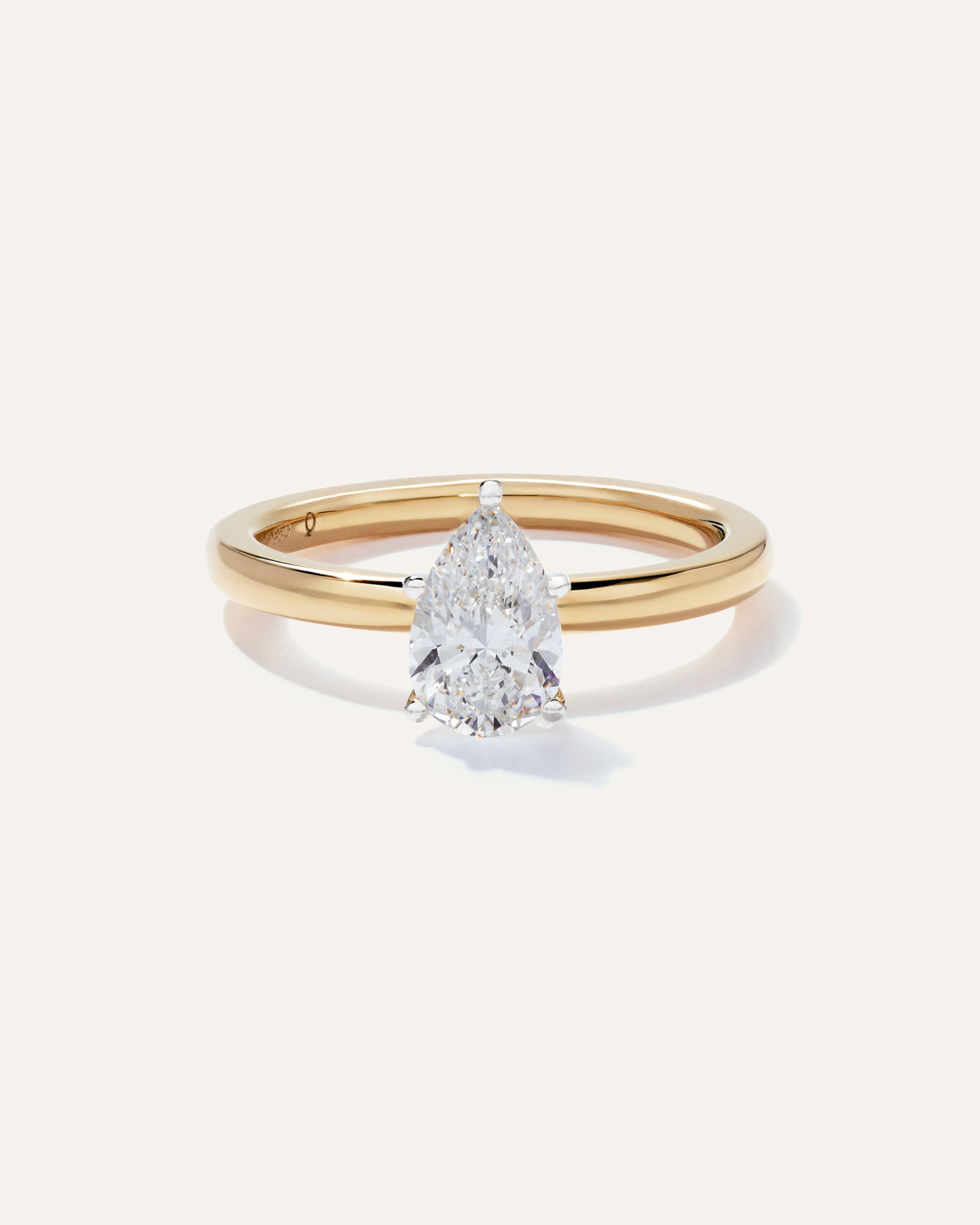 Quince | Women's Lab Grown Diamond Pear Comfort Fit Engagement Ring 1ct in Yellow Gold, Size 6.5 | Quince