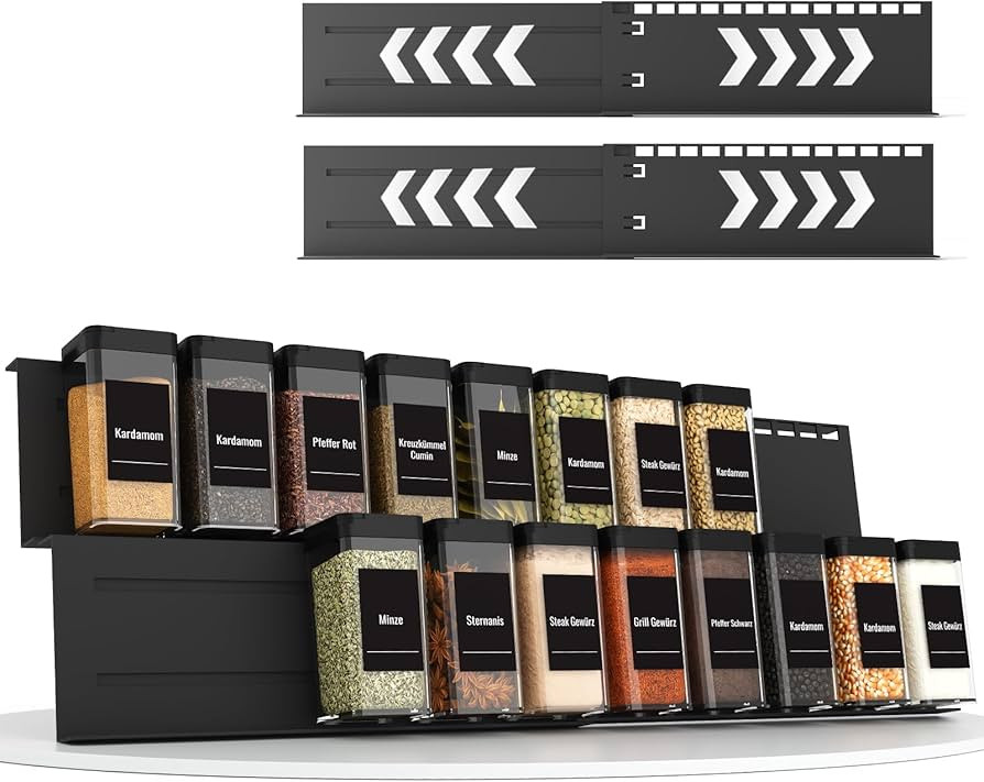 Spice Drawer Organizer, 2 Tier- 2 Pack Drawer Seasoning Organizer Expandable from 13" to 24.4", S... | Amazon (US)