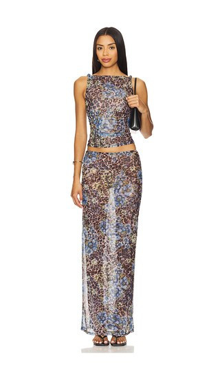 superdown Concha Maxi Skirt Set in Blue. - size M | Revolve Clothing (Global)