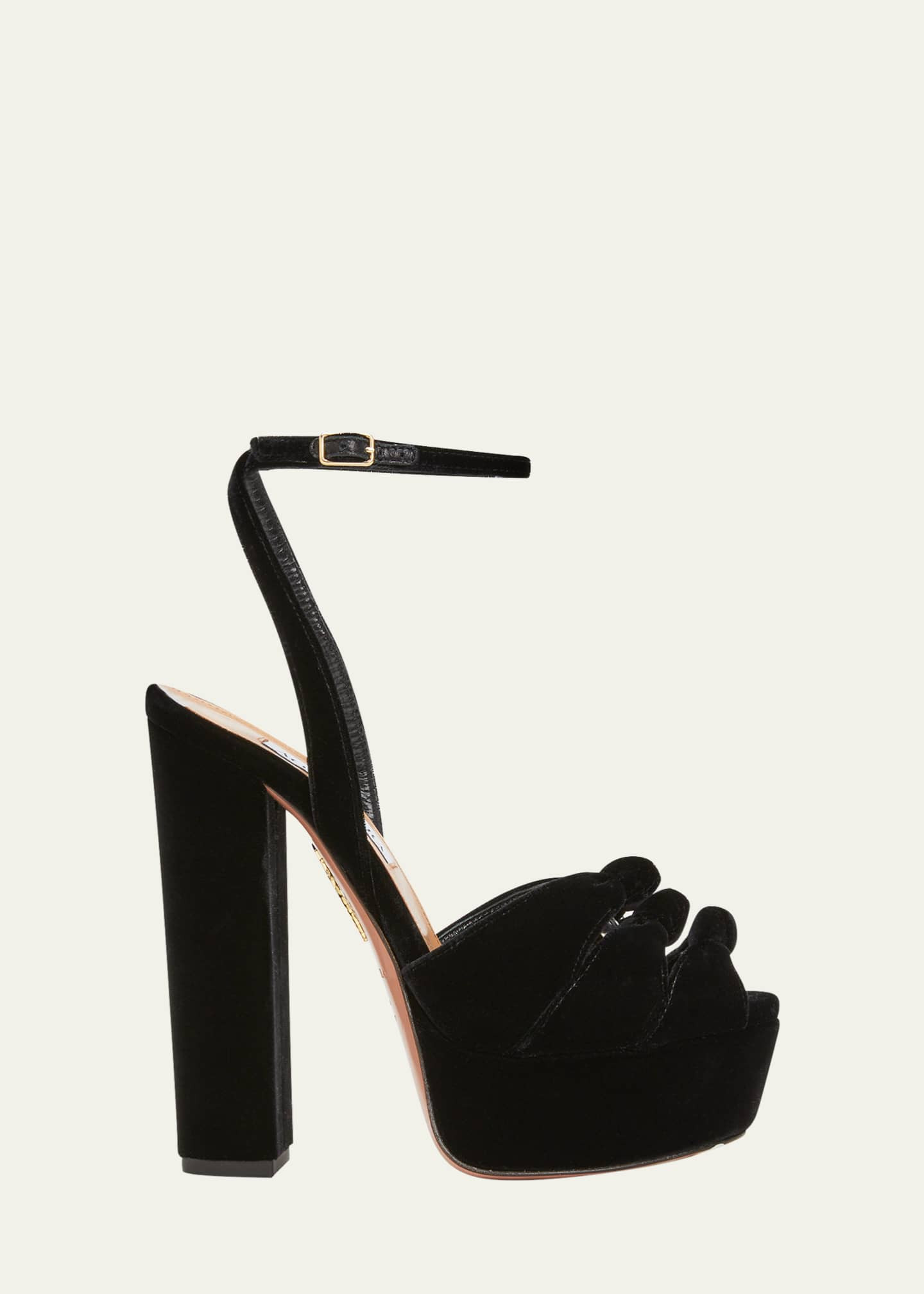 Mira Velvet Knot Ankle-Strap Platform Sandals | Bergdorf Goodman