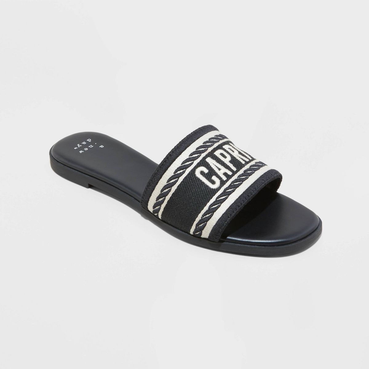 Women's Nat Slide Sandals - A New Day™ Black 6.5 | Target