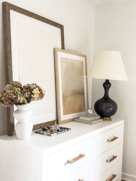 White dresser, bedroom decor inspo, bedroom storage, brown lamp, textured vase, large wall art, home decor, amazon home decor

#LTKstyletip #LTKhome #LTKunder50