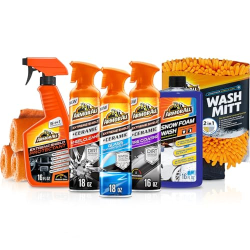 Armor All Ultimate Car Detailing Kit, Includes Car Wash, Glass Cleaner, Tire Cleaner, Microfiber Accessories (9 Piece Kit) | Amazon (US)