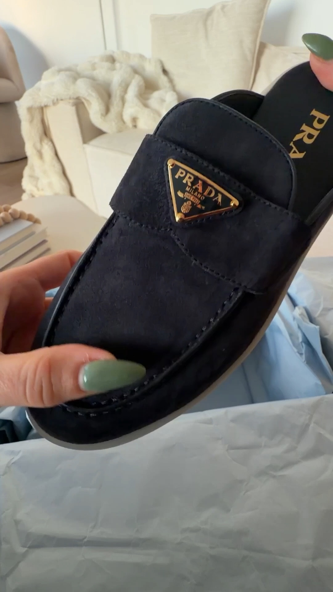Suede navy prada loafers, sooo comfy and cute! 

#LTKGiftGuide #LTKTravel #LTKWorkwear