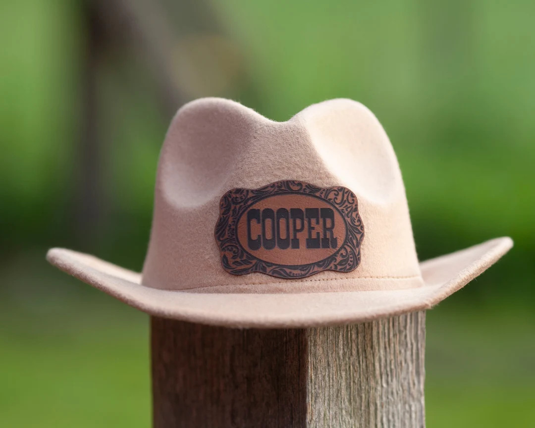 Cowboy Hat for kids, Kids cowboy hat, kids cowboy costume, leather patch hat, belt buckle design,... | Etsy (US)