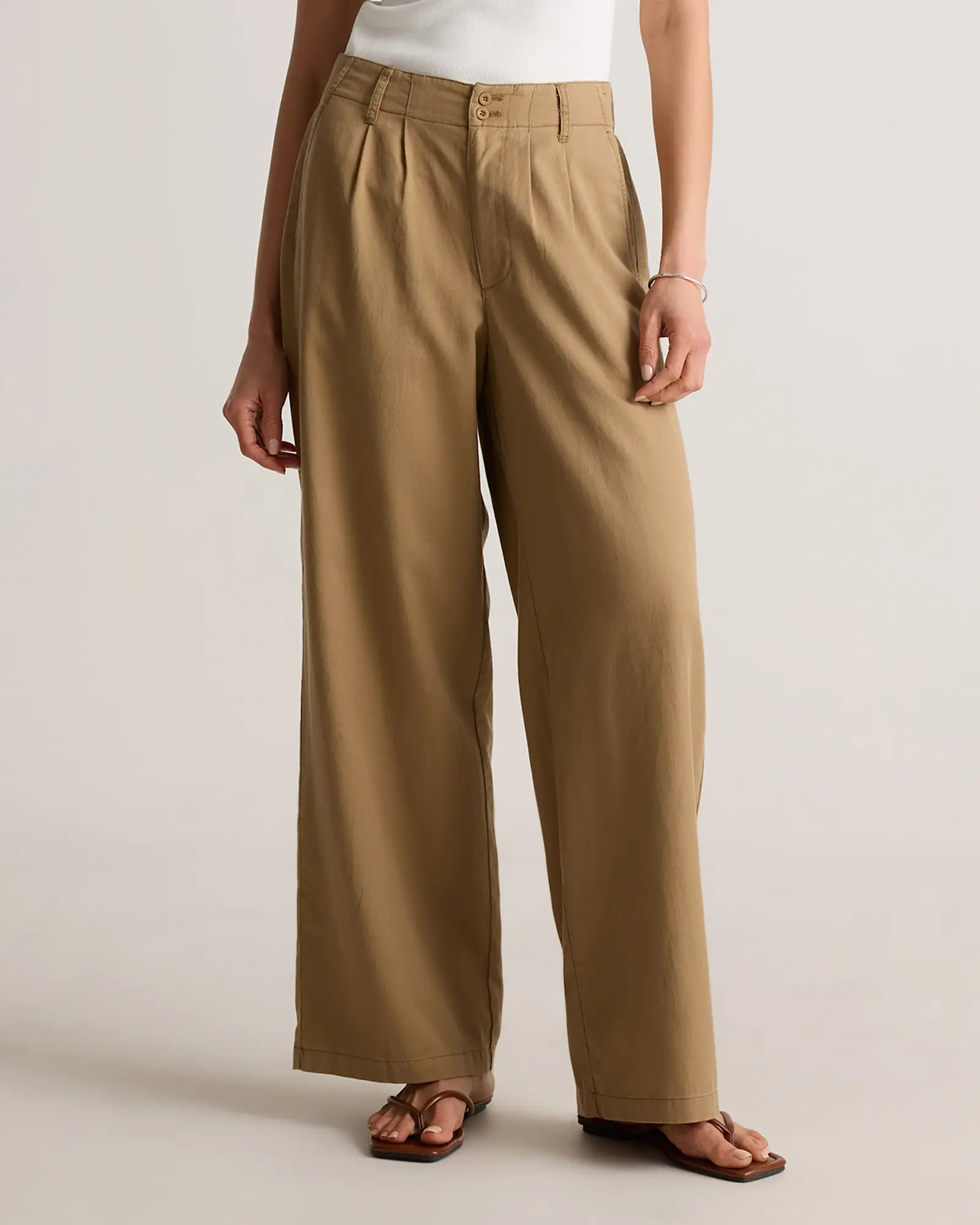 Drapey Twill Pleated Trouser in Baywood | Quince