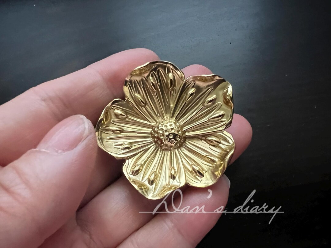 Brass Flower Cabinet Knob: Gold Dresser Drawer Pull, CP-0194 - Etsy | Etsy (US)