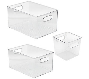 Sorbus 3 Pack Clear Bin Set | QVC