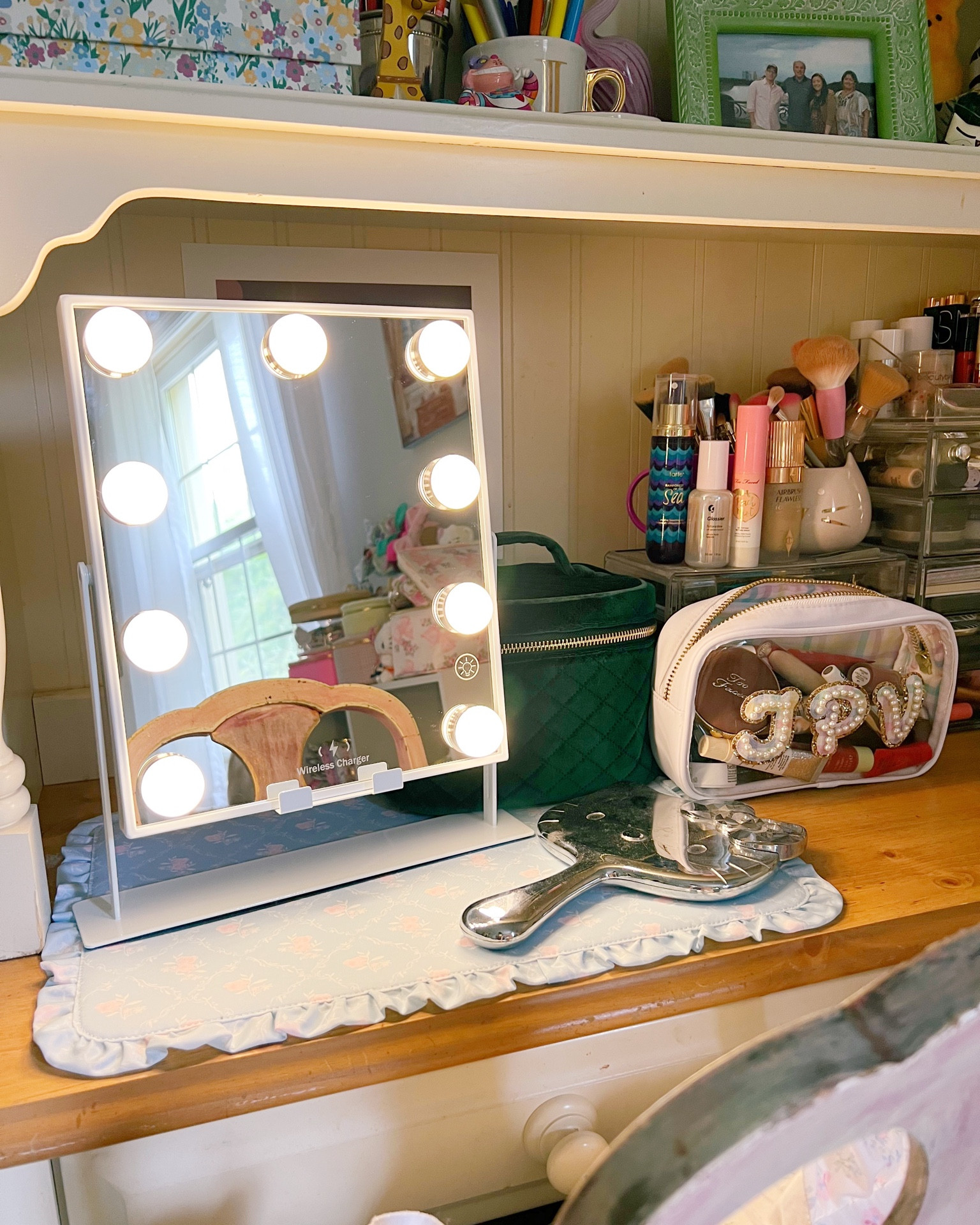 LED Vanity mirror with Bluetooth speaker and wireless phone charger, makeup mirror 🪞 

#LTKbeauty #LTKFind