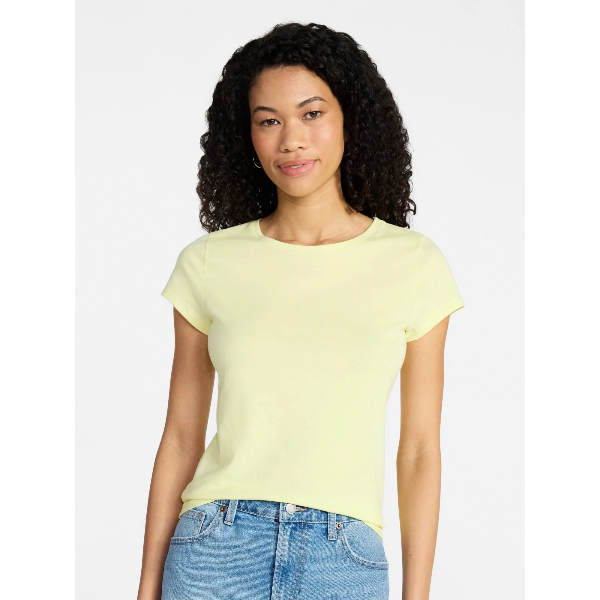 No Boundaries Crew Neck Tee with Short Sleeves, 1 or 3-Pack, Women’s | Walmart (US)