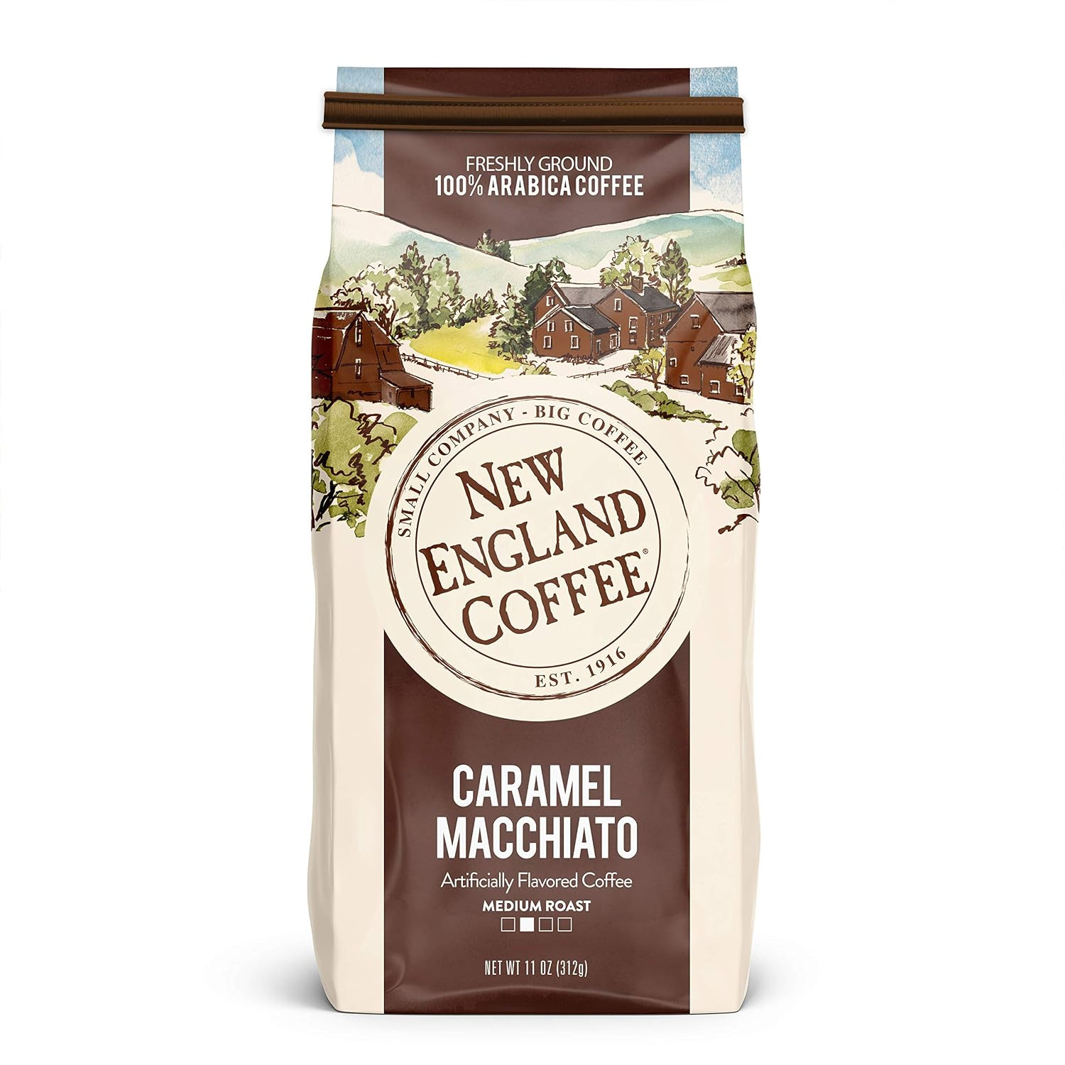 New England Coffee Caramel Macchiato Ground Coffee 11oz (Pack of 1) | Amazon (US)