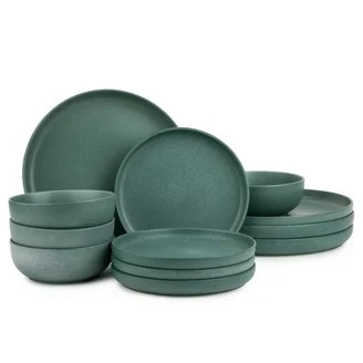 Better Homes & Gardens Juego de Vajilla de Melamina de Bamb\u00fa Color Oliva de 12 Piezas | Walmart (US)