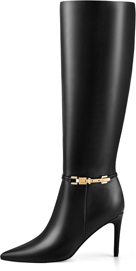 Adrizzlein Knee High Boots Women Pointed Toe Stiletto Tall Boots Sexy High Heel Long Boots Fashio... | Amazon (US)