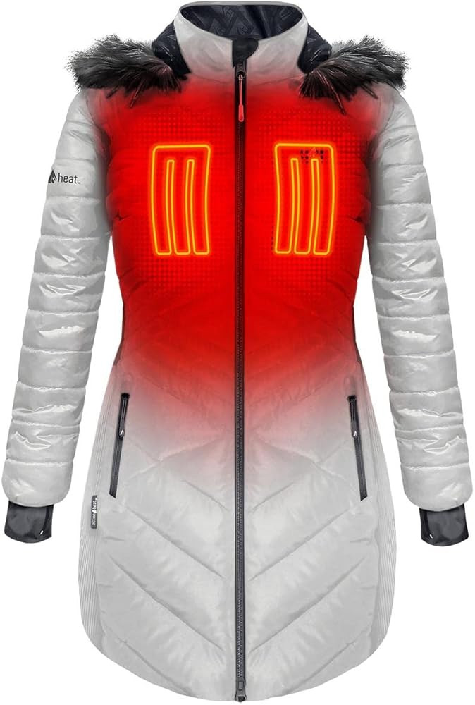 ActionHeat 5V Women's Heated Long Puffer Jacket W/Hood XS | Amazon (US)