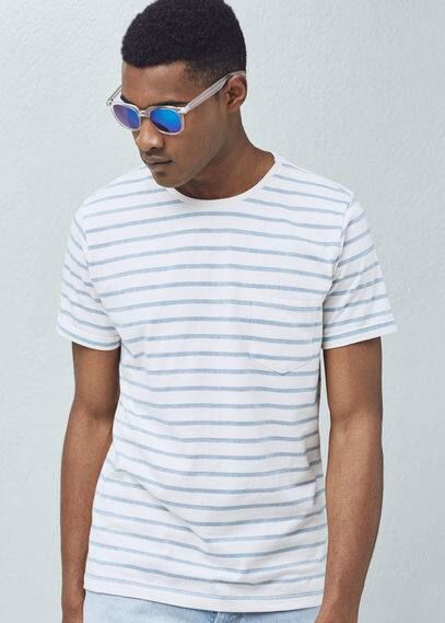 MANGO OUTLET Striped cotton t-shirt | MANGO (US)