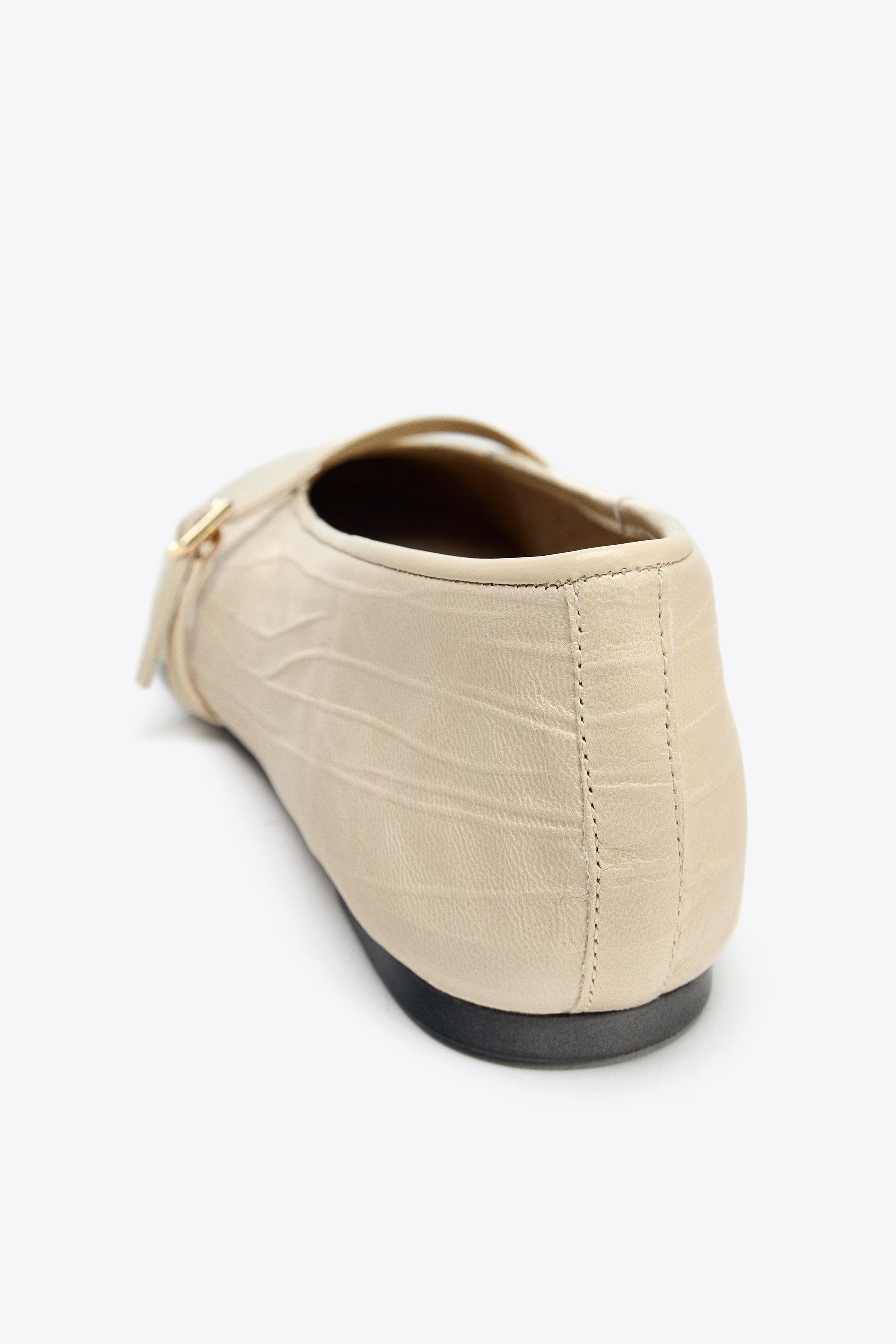 LEATHER BALLERINA | Zara UK