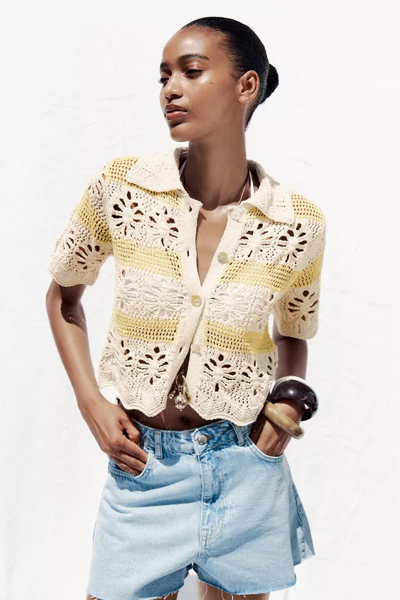 POINTELLE KNIT TOP | Zara UK