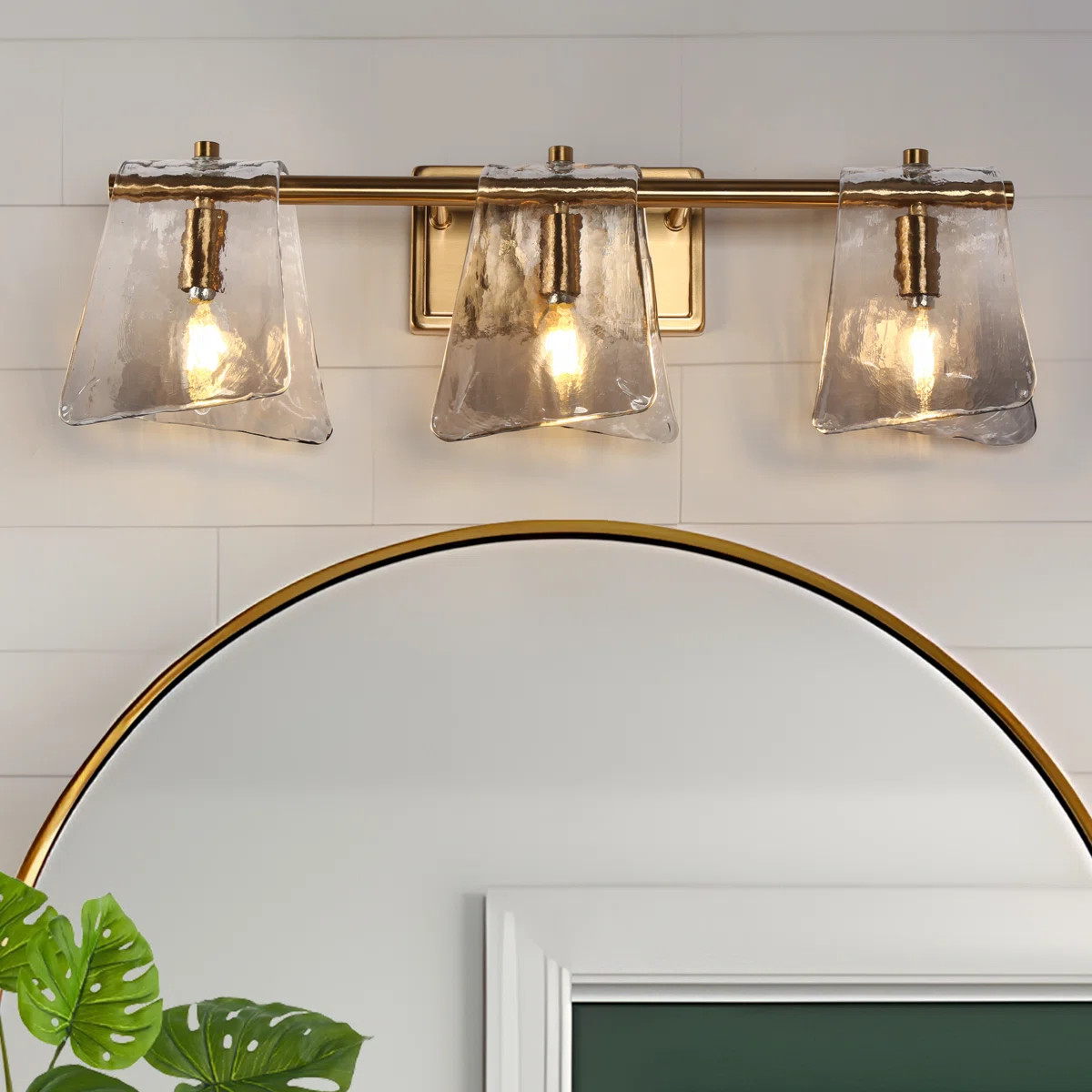 Elisabette 3 - Light 23.6'' W Dimmable Gray Glass Bathroom Vanity Light | Wayfair North America