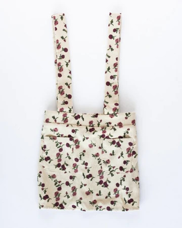 Billie Corduroy Suspender Skirt - Red Rose Petals | Bailey's Blossoms